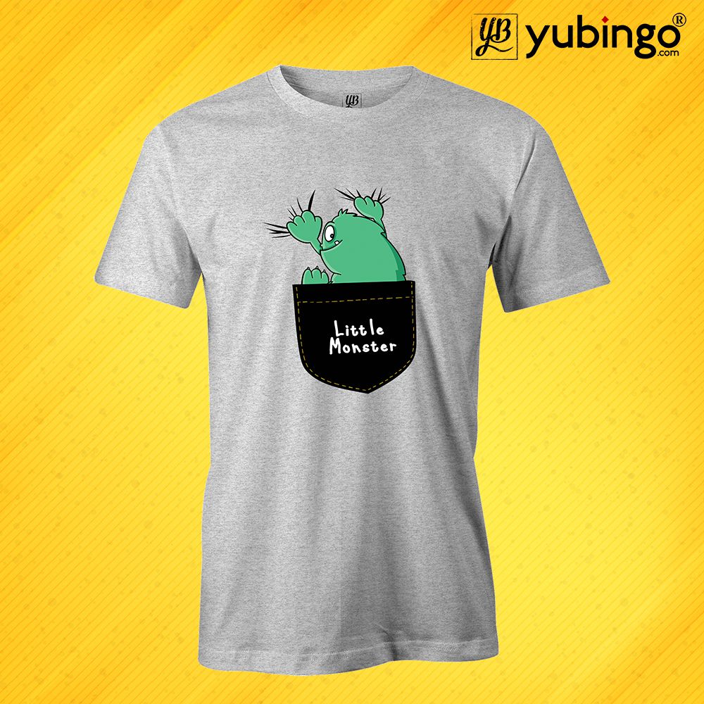 Little Monster Men T-Shirt-Grey Melange