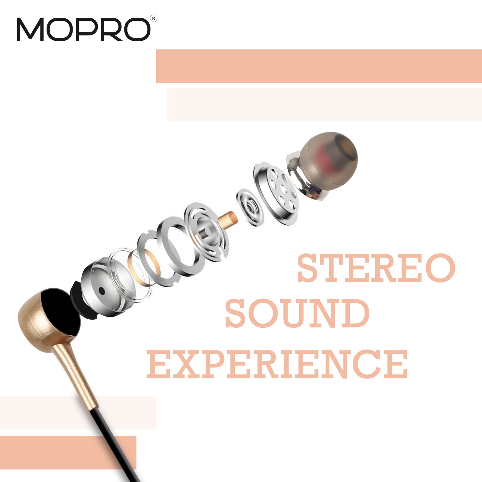 MoPro Bluetooth Earphone Wireless Freedom 200 - Golden