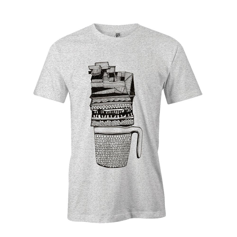 Mug up Men T-Shirt-White Melange