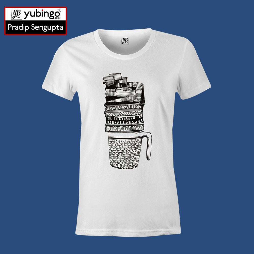 Mug up Women T-Shirt-White