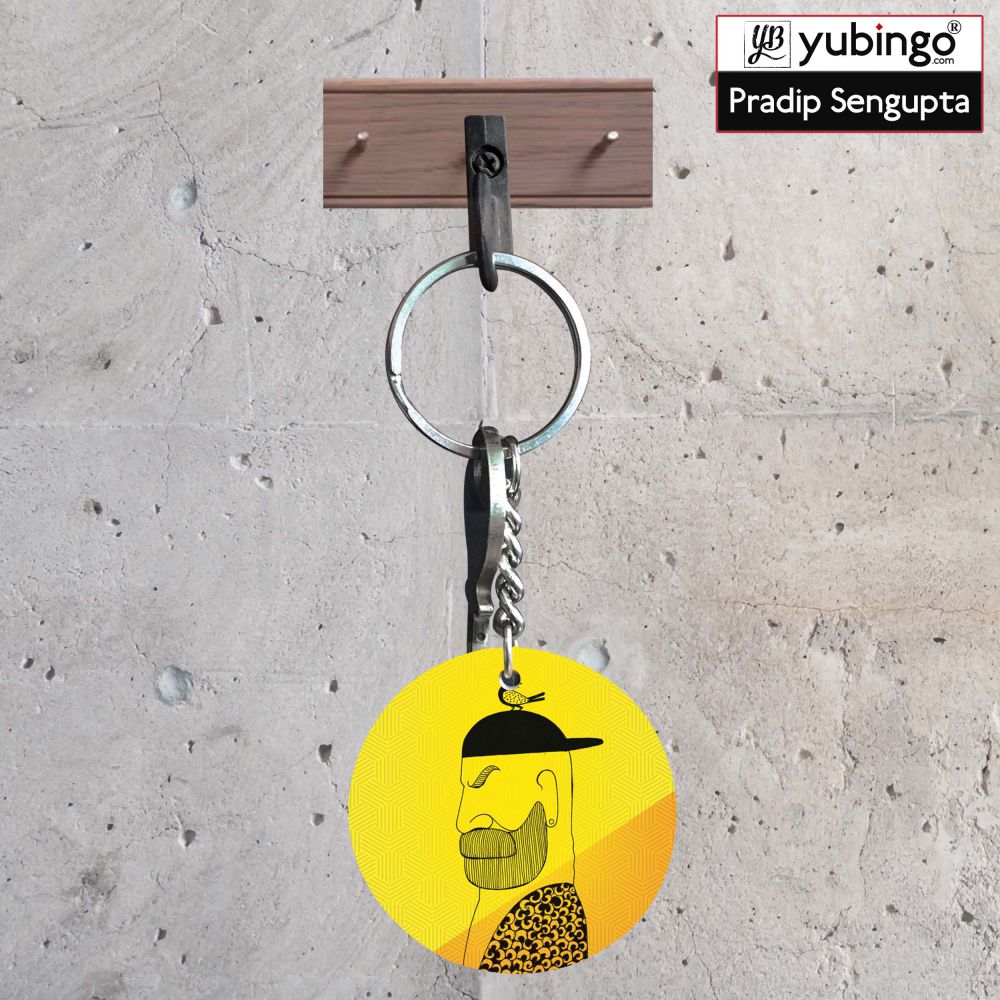 Common man Round Keychain-Image2