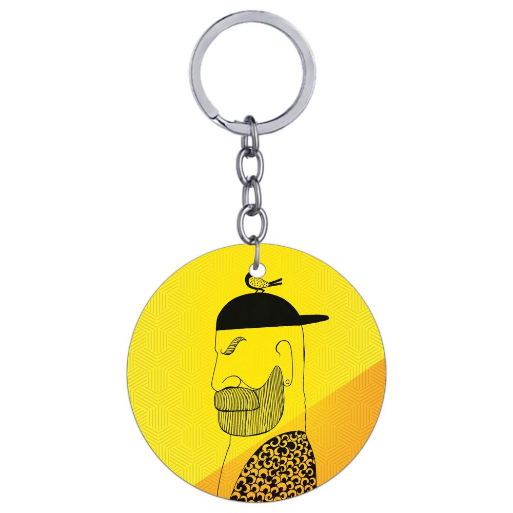 Common man Round Keychain