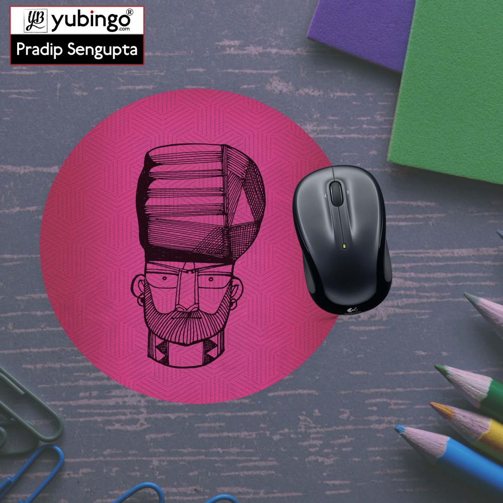 Intense look Mouse Pad (Round)-Image5