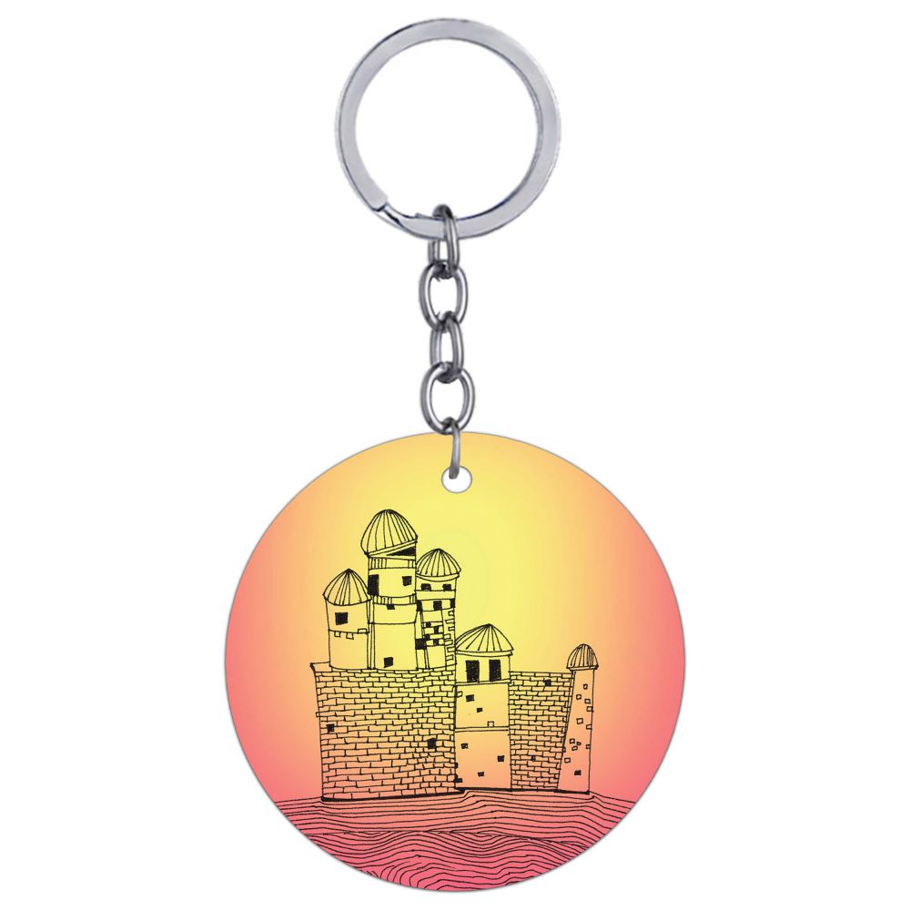 Structure Round Keychain