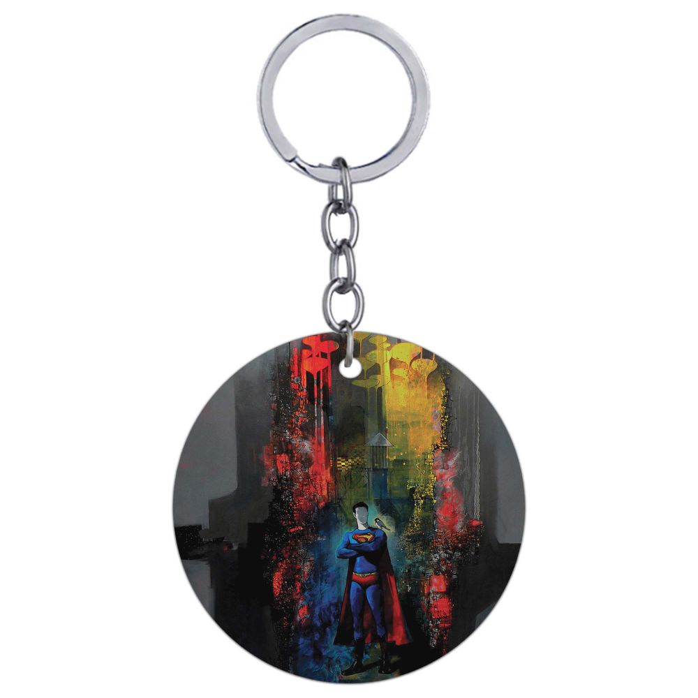 Superman Round Keychain