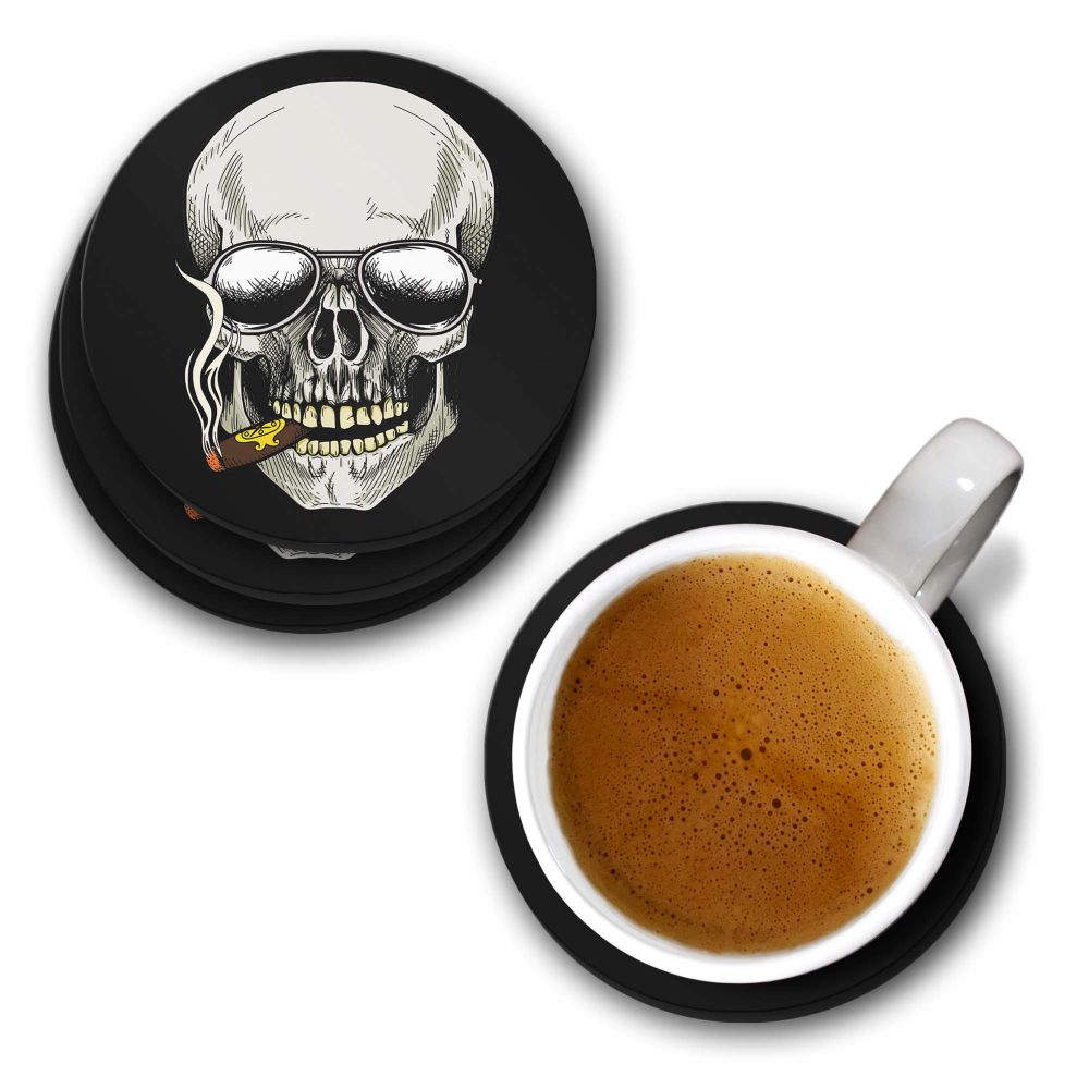 Smoking Skull Coasters