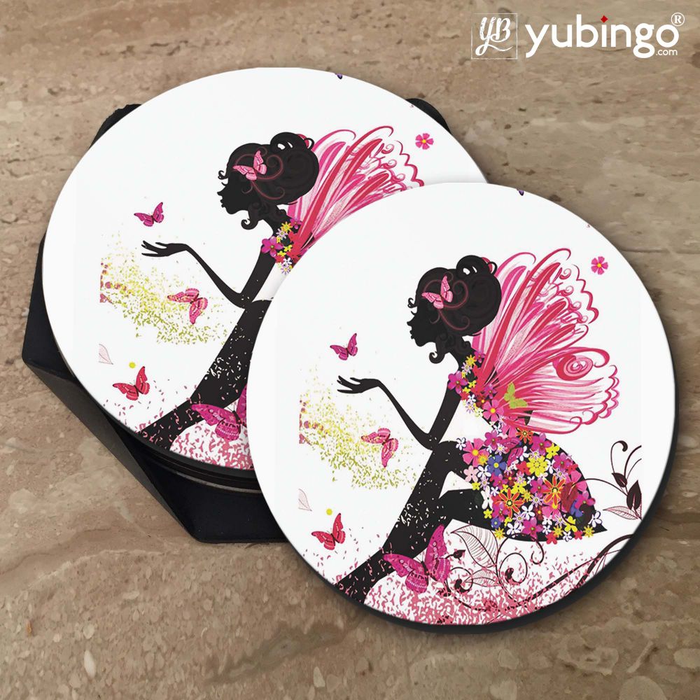 The Pixie With Her Butterflies Coasters-Image5