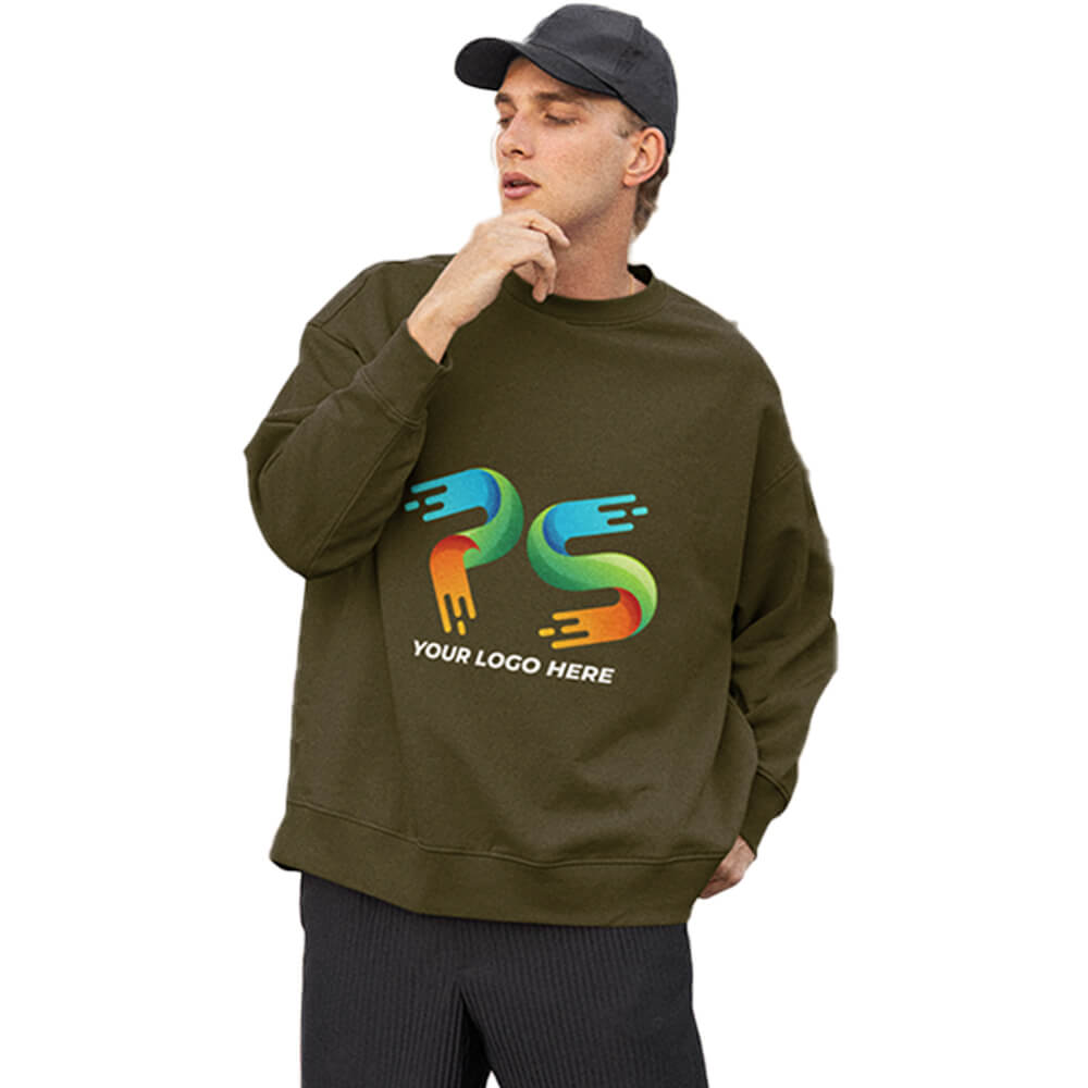 Olive Green Customised Sweat Shirt - Front Print