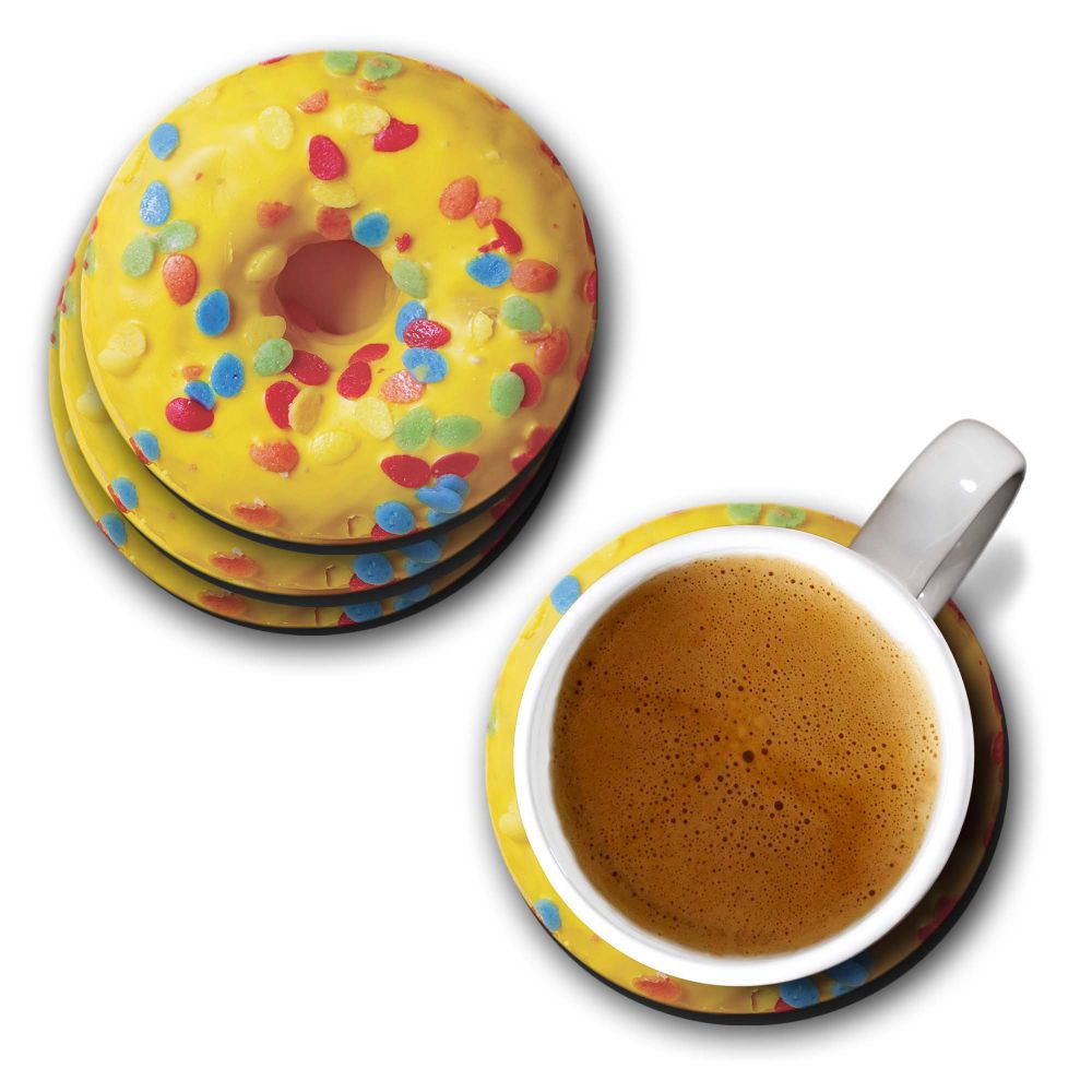 Yellow Doughnut Coasters