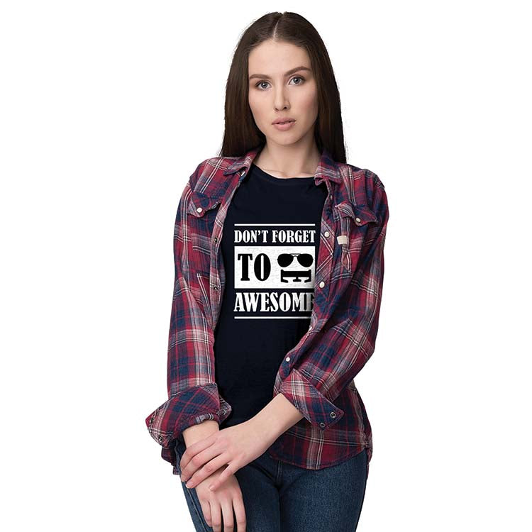 Be Awesome Women T-Shirt-Navy Blue