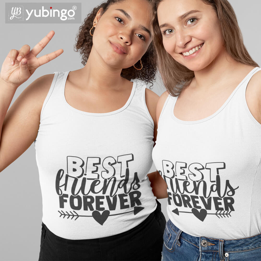 Best Friends Forever BFF Tank Tops-White