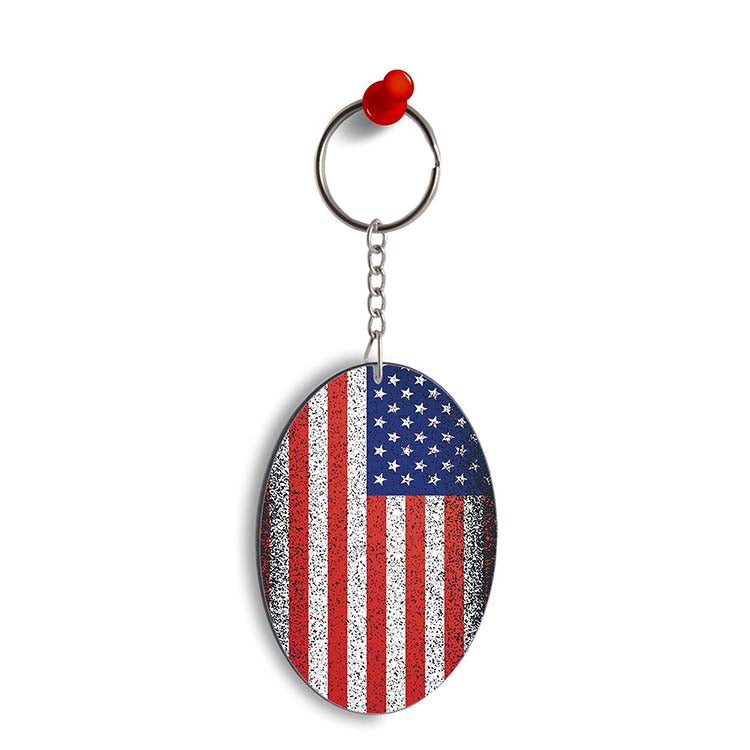 America Oval Key Chain
