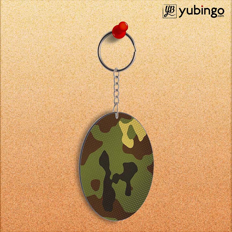 Army Camouflage Oval Key Chain-Image2