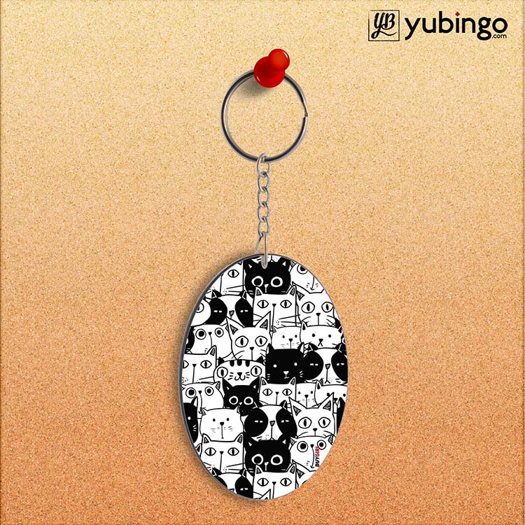 Cats Oval Key Chain-Image2