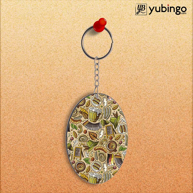 Cowboy Beer Oval Key Chain-Image2