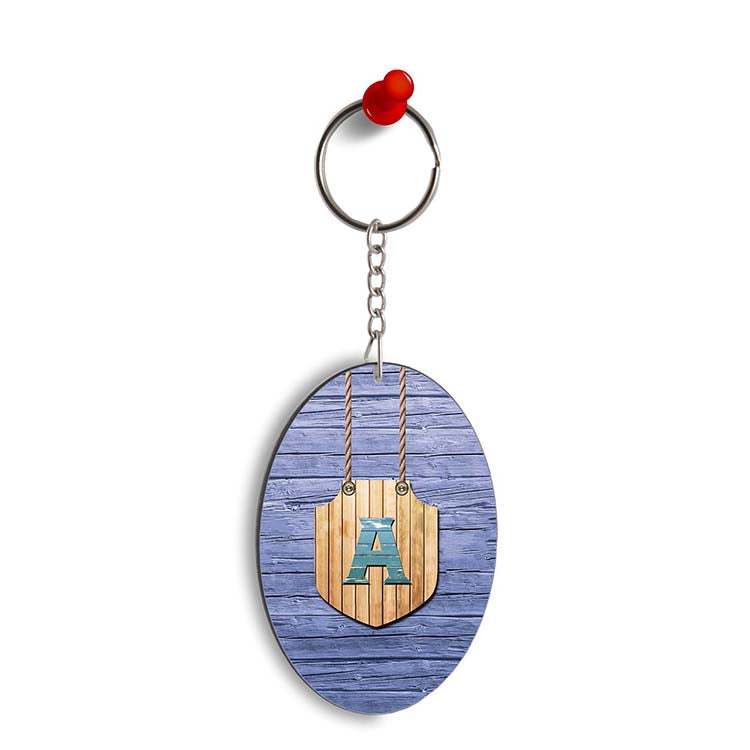 Customised Alphabet Oval Key Chain