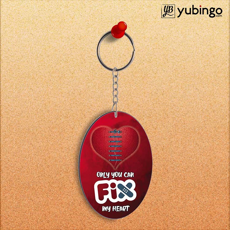 Fix My Heart Oval Key Chain-Image2