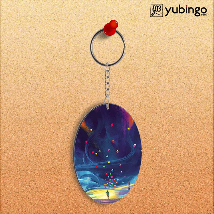 In The Sky Oval Key Chain-Image2