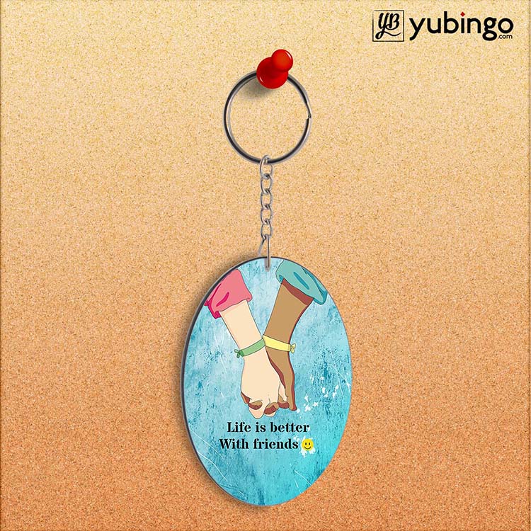 Life is Better with Friends Oval Key Chain-Image2