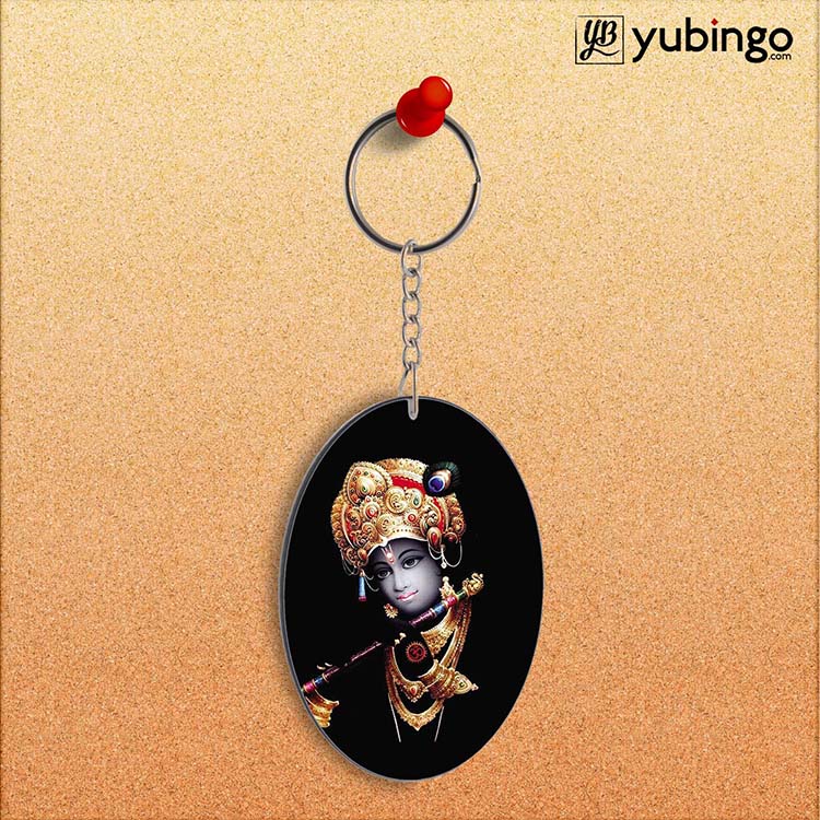 Lord Krishna Oval Key Chain-Image2