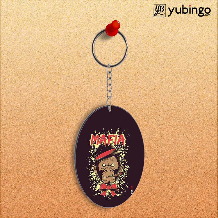 Mafia Monkey Oval Key Chain-Image2