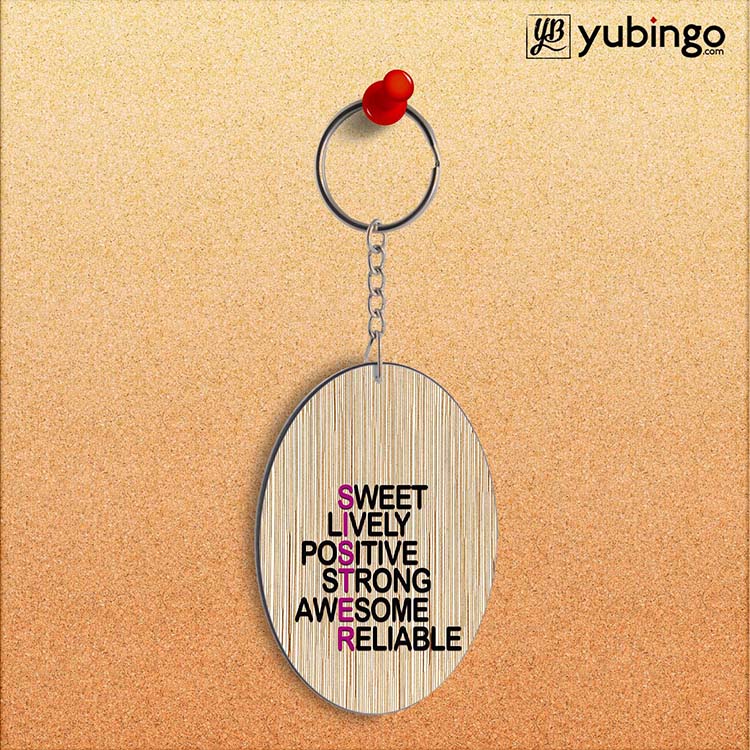 My Sister is Awesome Oval Key Chain-Image2