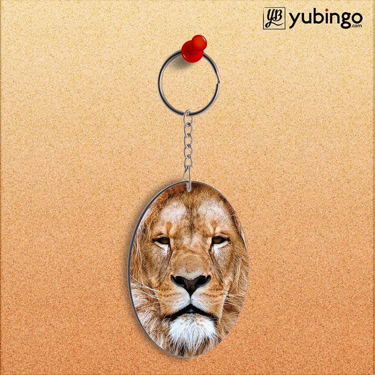 Portrait of Lion Oval Key Chain-Image2