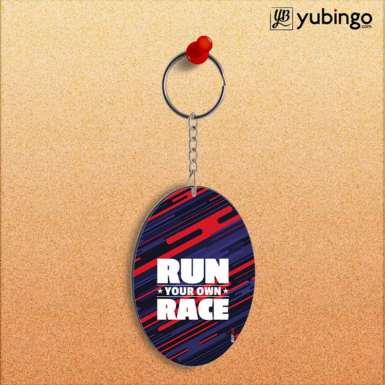 Run Own Race Oval Key Chain-Image2