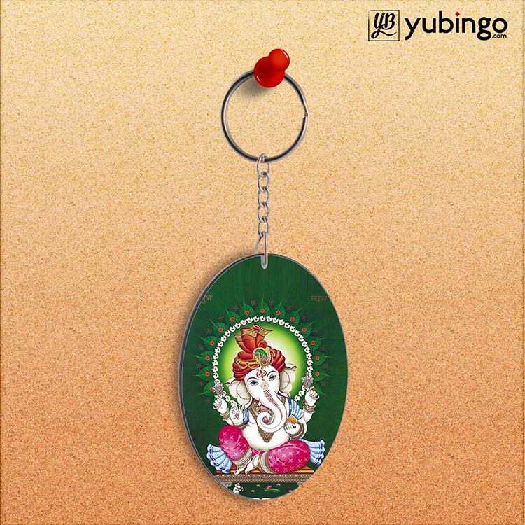 Shubh Labh Oval Key Chain-Image2