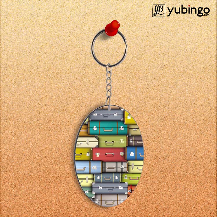 Suitcases Oval Key Chain-Image2
