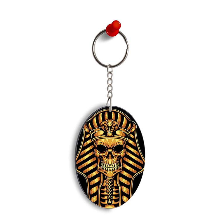 The Mummy Skull Oval Key Chain