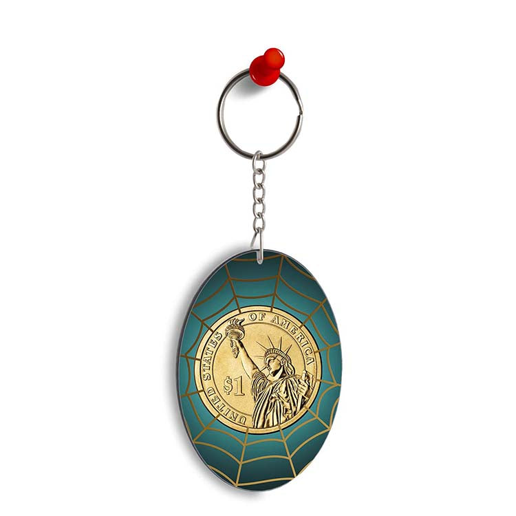 US Dollar Oval Key Chain