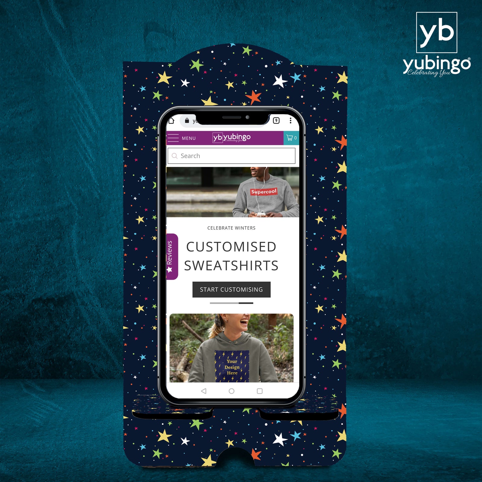 Colourful Stars Mobile Stand-Image2