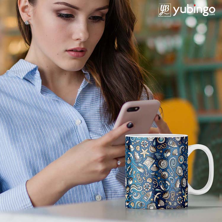 Cool Blue Customised Alphabet Coffee Mug-Image3