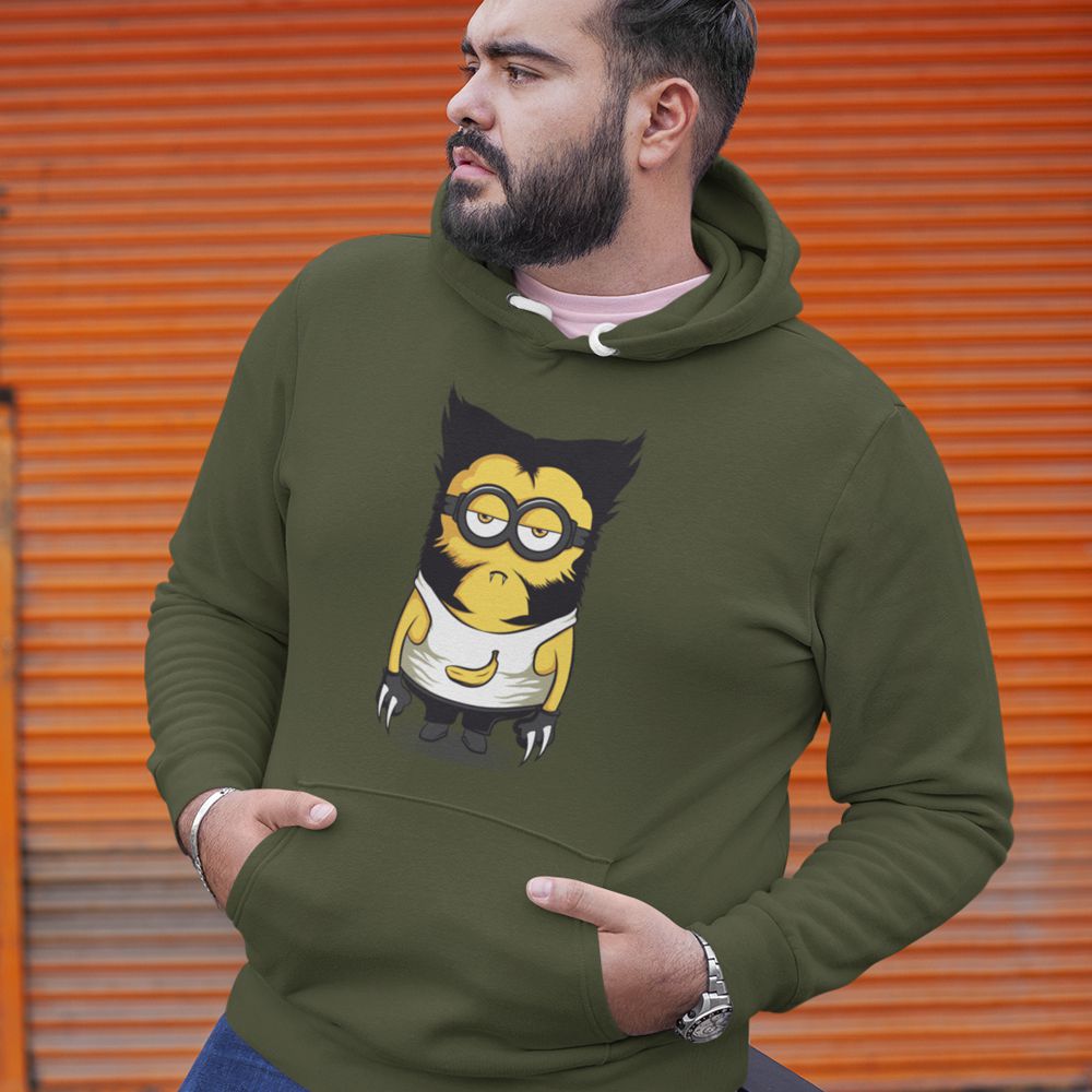 Cool Cartoon Hoodie-Olive