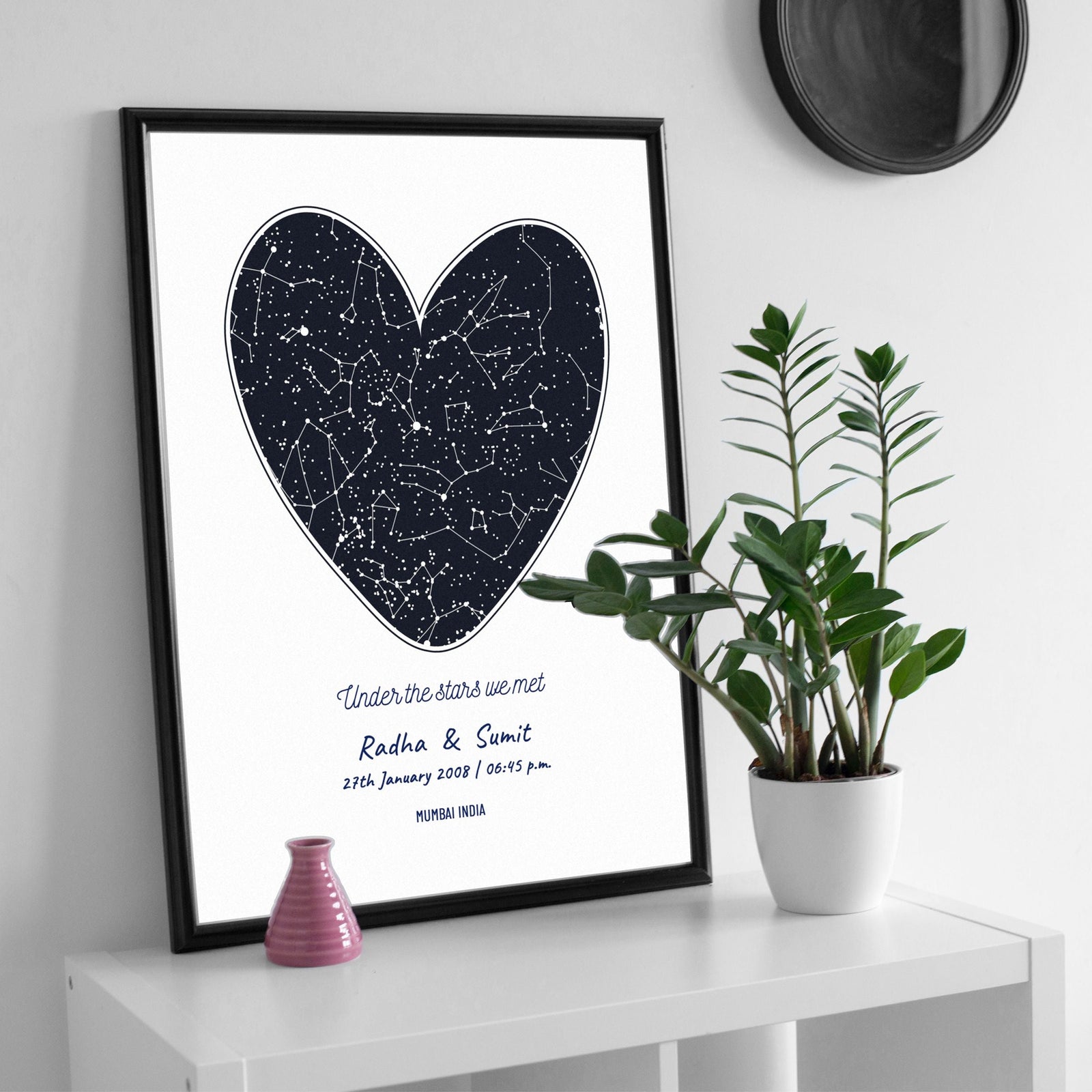 Couple Sky and Star Map Customised Frame