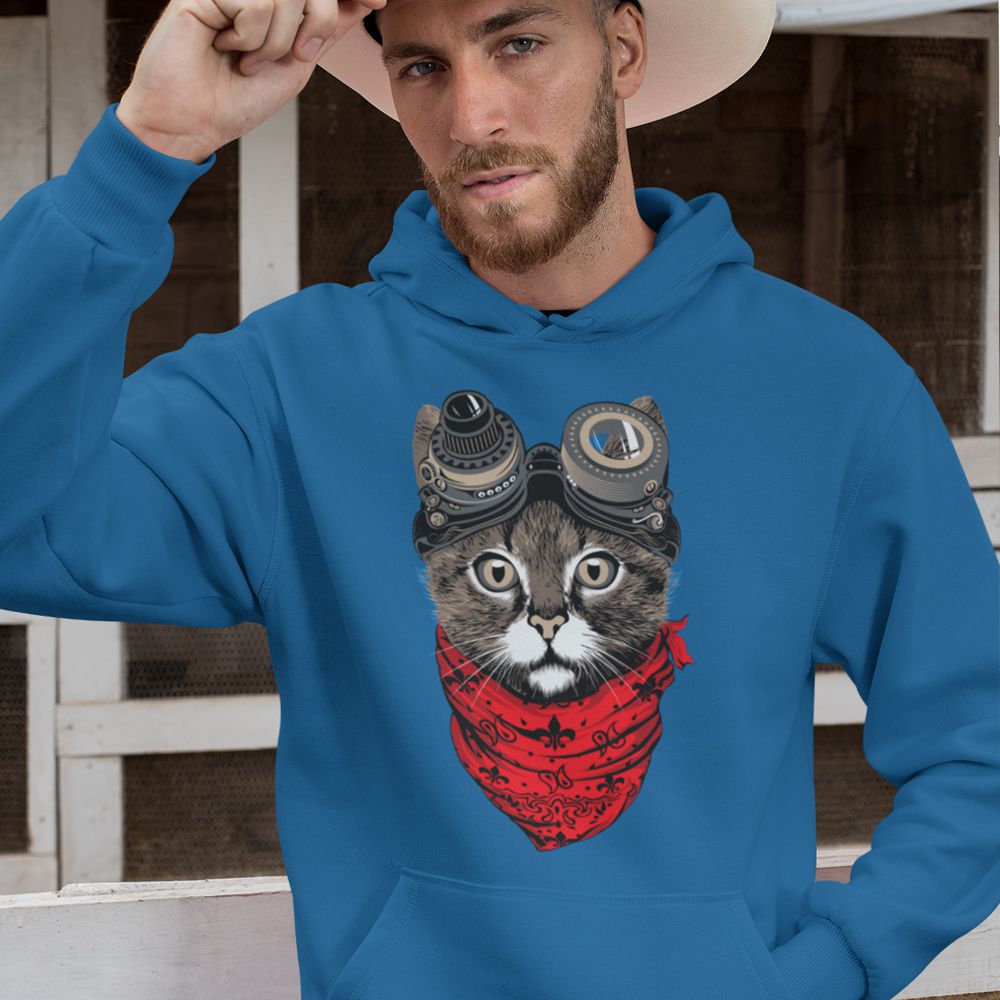 Cute Cat Hoodie-Royal