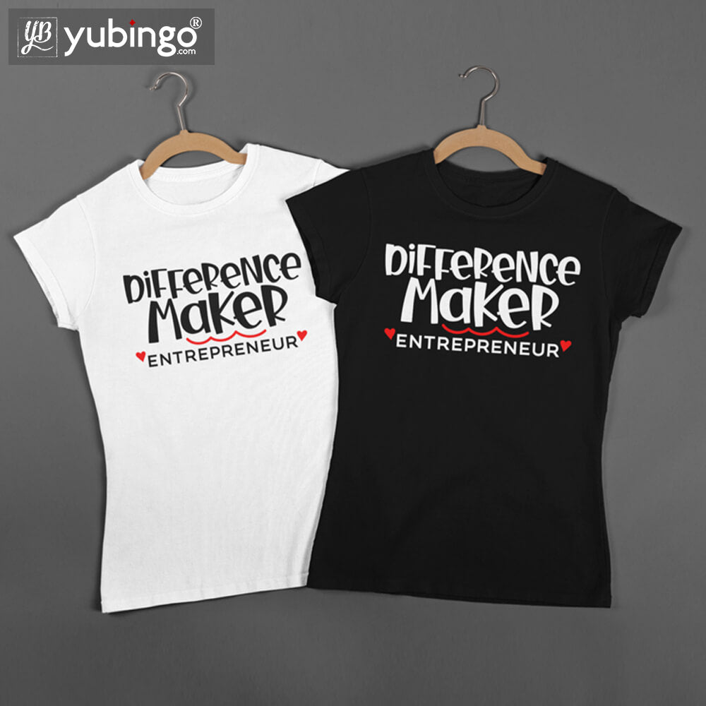 Difference Maker Entrepreneur T-Shirt-White