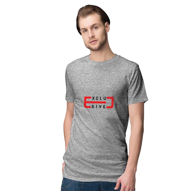 Exclusive Men T-Shirt-Grey Melange