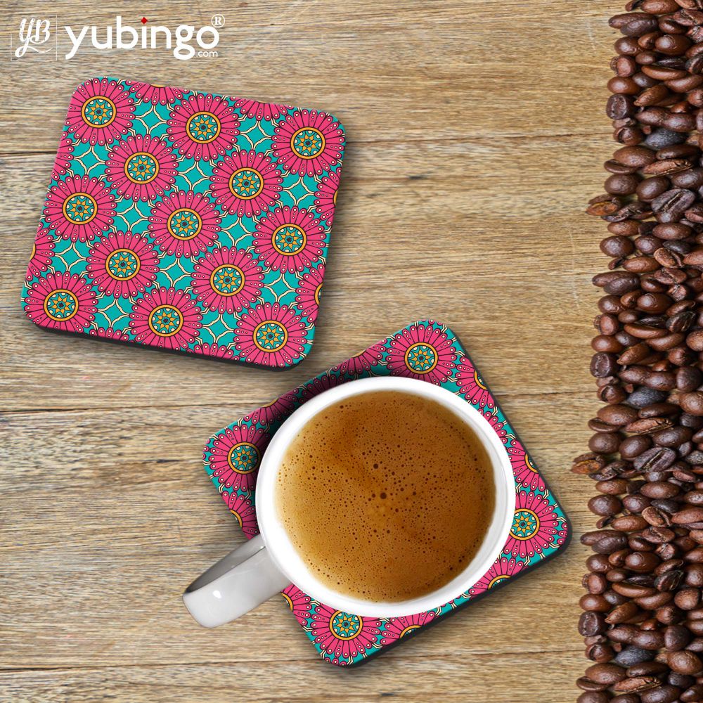 Flowers Pattern Coasters-Image4
