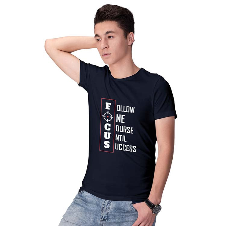 Focus Men T-Shirt-Navy Blue