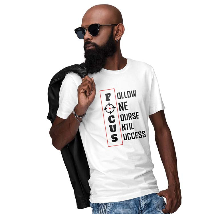 Focus Men T-Shirt-White