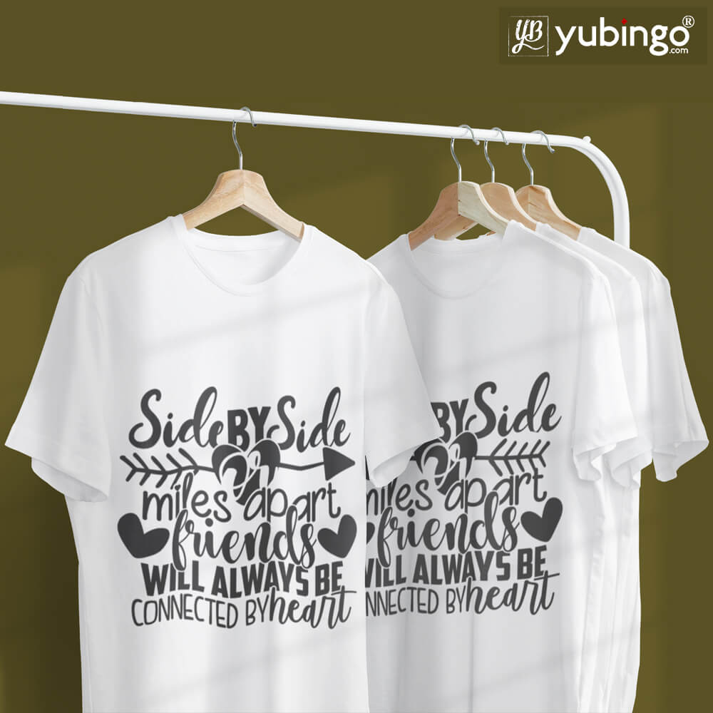 Friends Connected By Heart T-Shirt-White