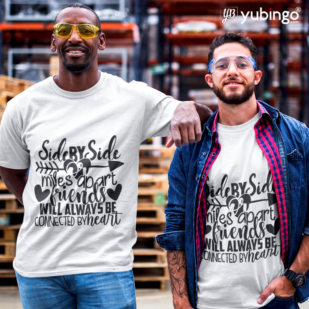Friends Connected By Heart T-Shirt-White