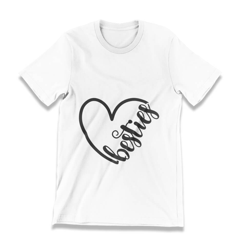 Heart Besties T-Shirt-White