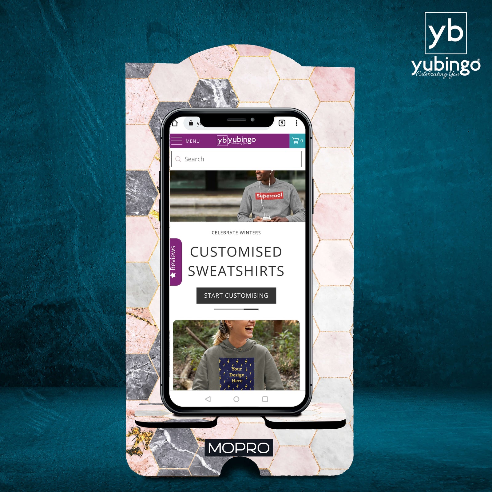 Hexagon Marbles Mobile Stand-Image2