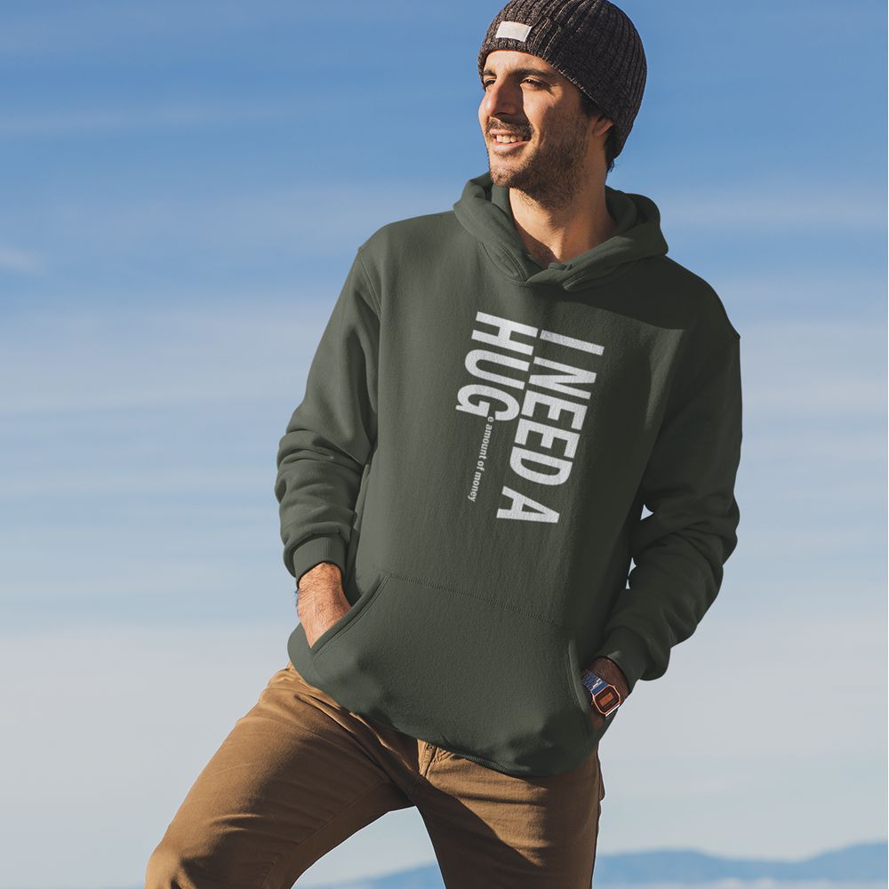 I Need A Hug Hoodie-Olive