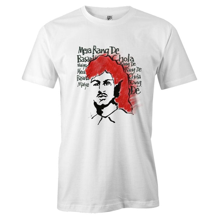 Indro's Art Bhagat Singh Men T-Shirt-White