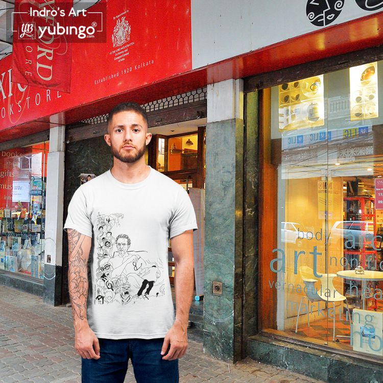 Indro's Art Satyajit Ray Men T-Shirt-Image3