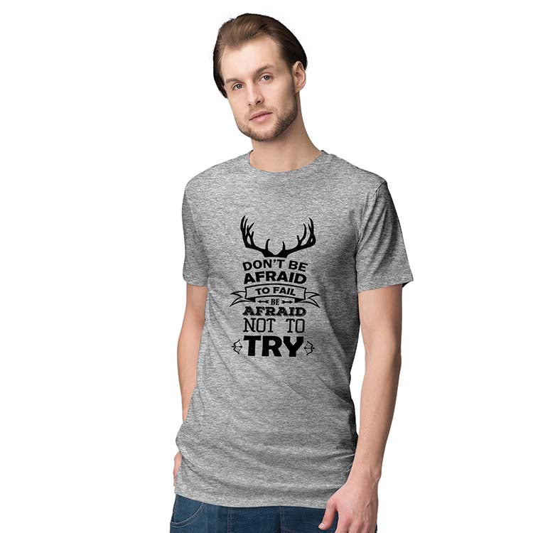 Keep Trying Men T-Shirt-Grey Melange